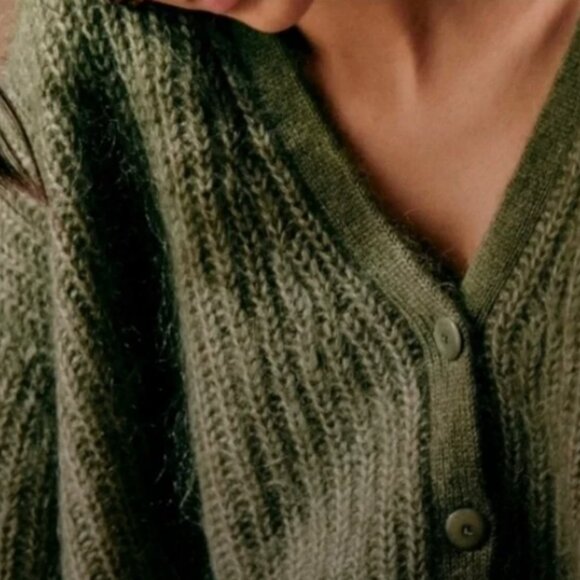 Sezane Achille Sweater Jumper, Khaki, XS - Picture 3 of 8